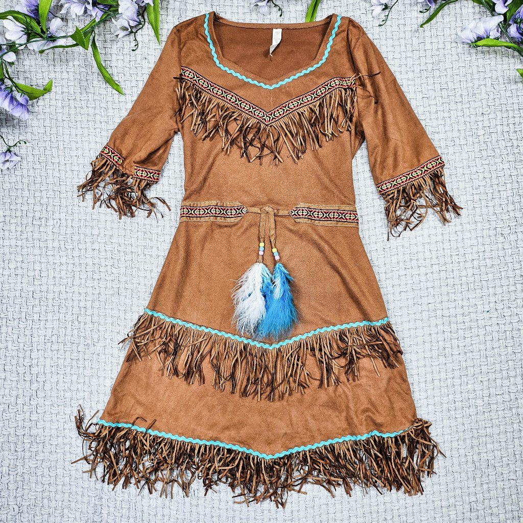 Costumes Usa By Amscan Native American Fringe Costume Dress Girls Medium